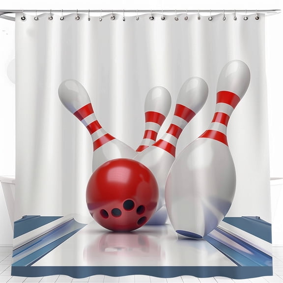 Strike a stylish statement with our bowling ball design shower curtain perfect for adding a touch of fun to your bathroom 🎳