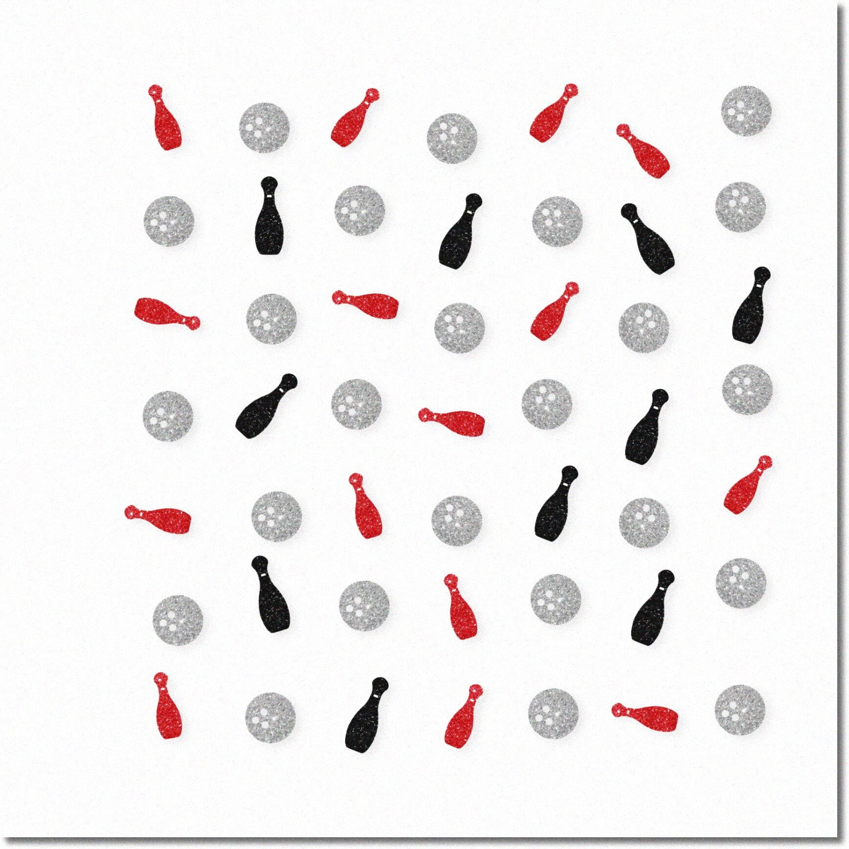 Bowling Ball Table Confetti Strike Zone Set of 100 Silver, Red