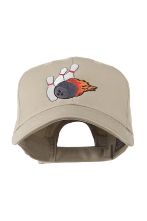 Bowling Ball and Pins Embroidered Cap - Khaki OSFM