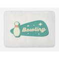 thumbnail image 1 of Bowling Bath Mat, Vintage Design in Traditional American Style Hobby Fun Sports Theme, Non-Slip Plush Mat Bathroom Kitchen Laundry Room Decor, 29.5 X 17.5 Inches, Seafoam Cream and Rust, Ambesonne, 1 of 2