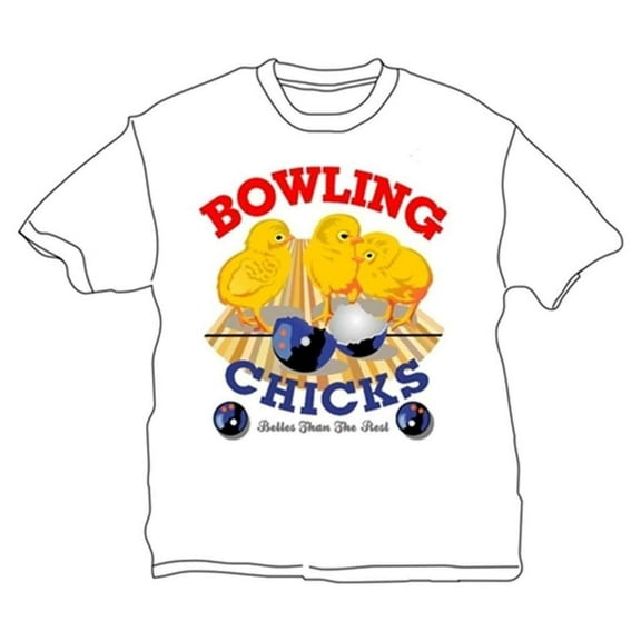 Bowling Chicks T-Shirt- White Large