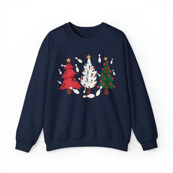 Bowling Christmas Tree Sweatshirt, Gift for Bowling Lover, Unisex