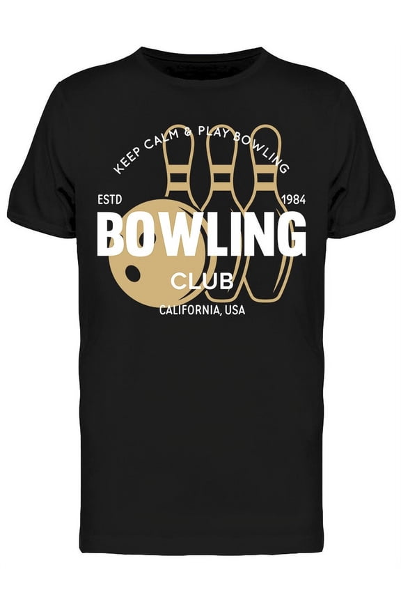 Bowling Club Keep Calm T-Shirt Men -Image by Shutterstock, Male Large