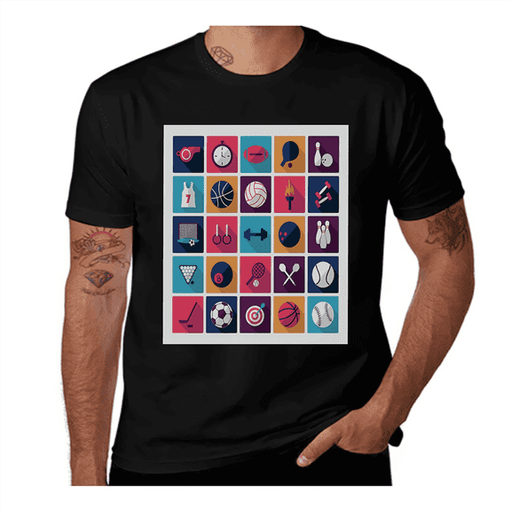 Bowling Collage-Olympics-Purple-Navy Casual Streetwea Everyday Tshirt Comfortable Wear tee shirt