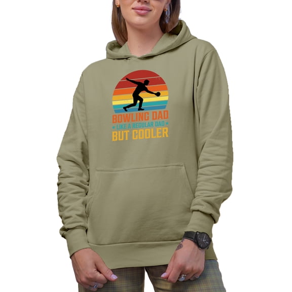 Bowling Dad Like a Regular Dad but Cooler, Bowler Father's Day, Sand Hooded Sweatshirt or Hoodie, Small