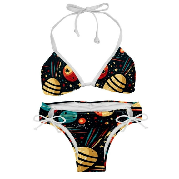 Bowling Detachable Sponge Adjustable Strap Bikini Set 2-Pack Swimwear Swimsuit.SceneManagement Beach Pool Party Vacation.