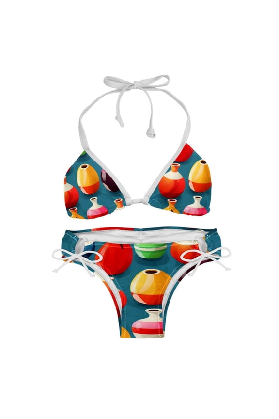 Bowling Detachable Sponge Adjustable Strap Bikini Set Swim Wear 2-Pack Beach Swimsuit