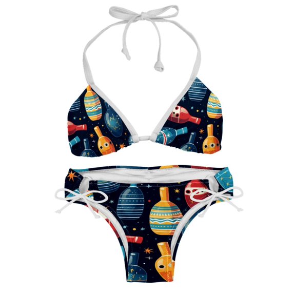 Bowling Detachable Sponge Adjustable Strap Bikini Set Two-Pack Swimsuit Women Swim Suit