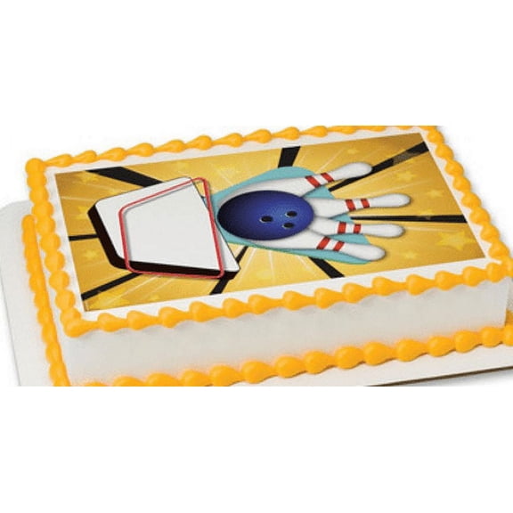 Bowling Edible Extra Large 8 x 10 Cake Decoration Topper Image