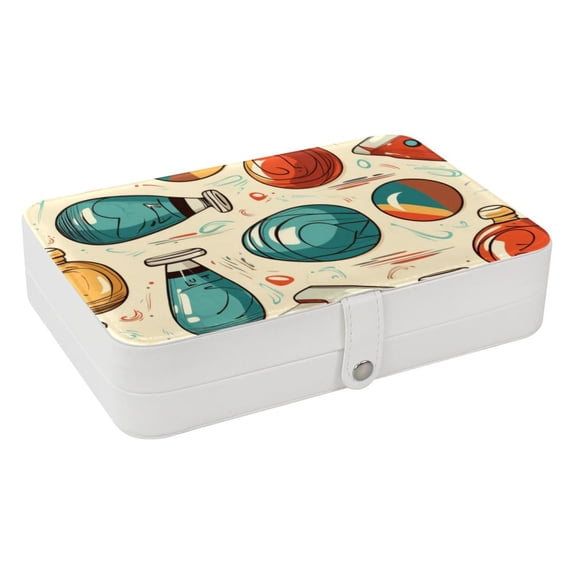 Bowling Elegant PU Leather Portable Organizer Box with Removable Compartment - Earring Holder, Decorative Box, Jewelry Box