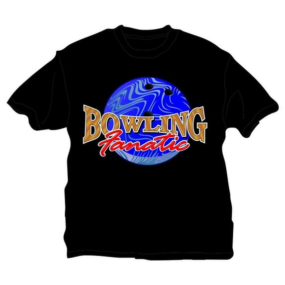 Bowling Fanatic T-Shirt- Black Medium
