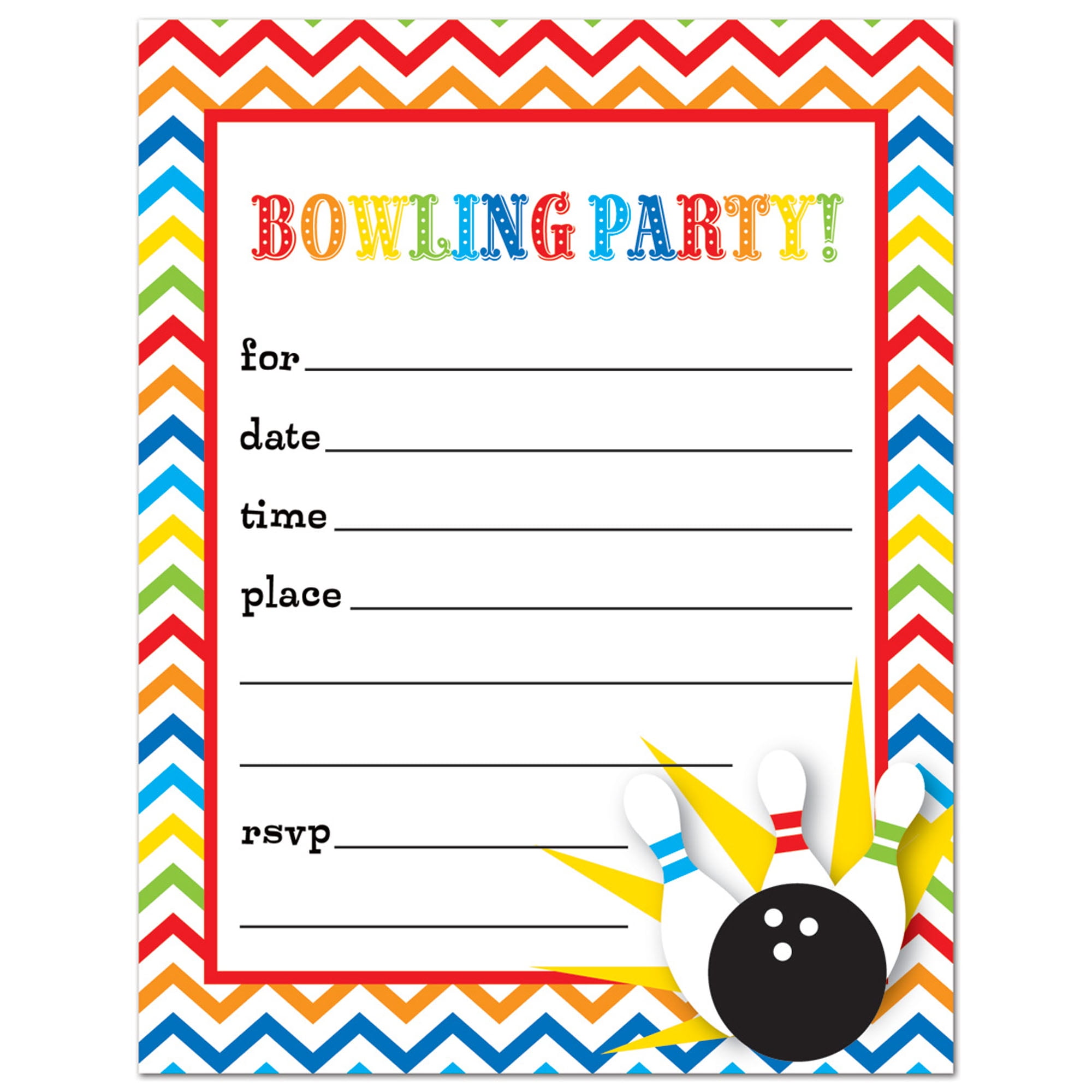 bowling-fill-in-birthday-party-invitations-and-envelopes-24-count-walmart-com for Free Printable Birthday Invitations For Bowling Party Bowling Fill-in Birthday Party Invitations and Envelopes - 24 count - Walmart.com for Free Printable Birthday Invitations For Bowling Party
