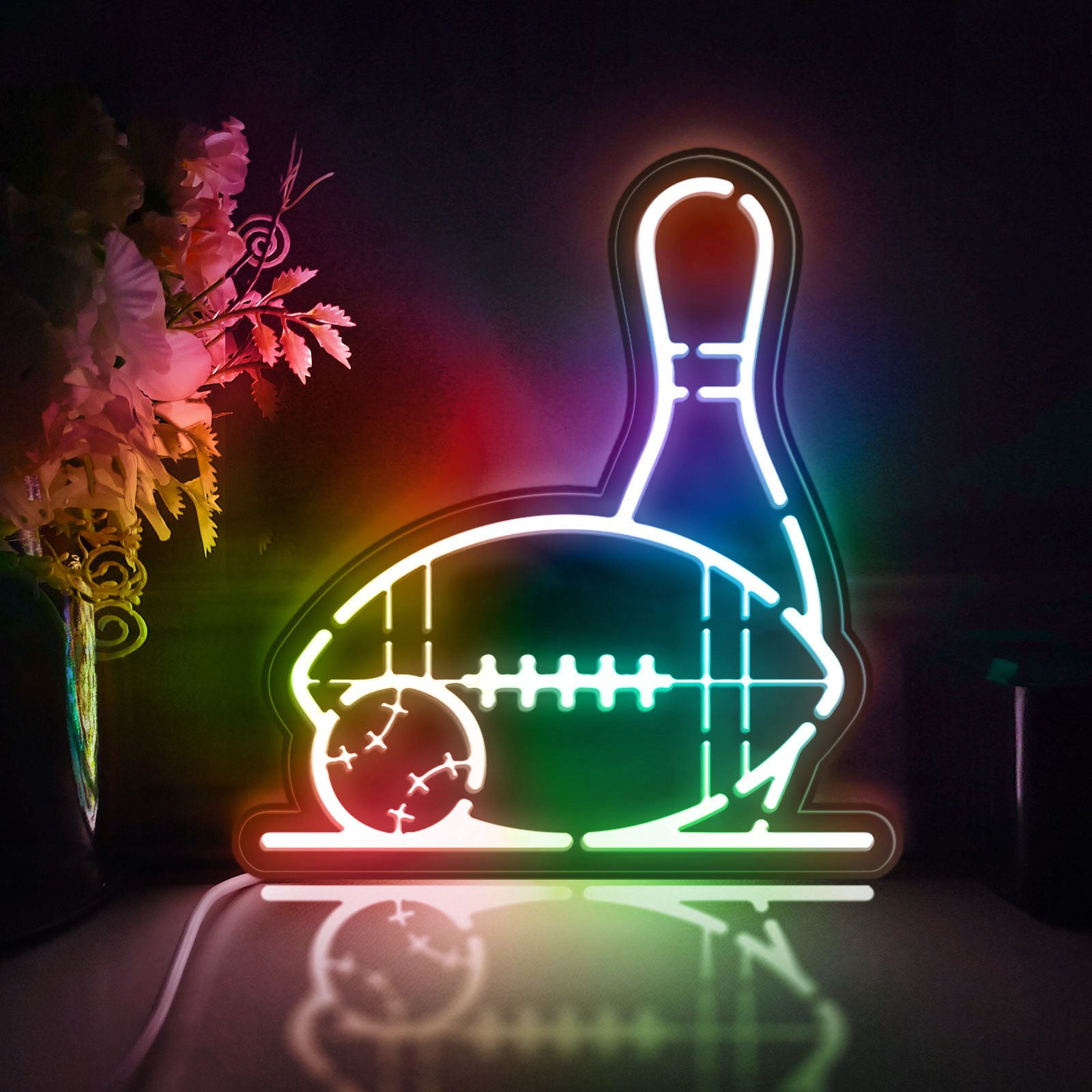 Bowling, Football, Baseball Led Light Box, Dimmable Neon-Like Light ...