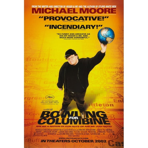 Bowling For Columbine Movie Poster Metal Sign 8Inx 12In Metal Print 8x12 Square Adults Best Posters