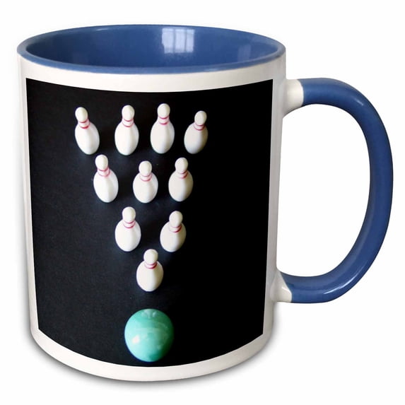 3drose, Bowling for Fun, 15oz Two-tone Blue Mug