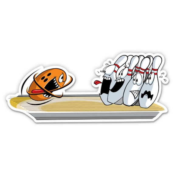 Bowling Funny - 3" Vinyl Sticker - For Car Laptop Water Bottle Phone - Waterproof Decal