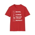 thumbnail image 1 of Bowling, Gildan Unisex Softstyle Shirt, Bowl Curse Pray Graphic Tee, S-3XL, 1 of 3