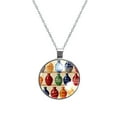 Bowling Glass Circular Pendant Necklace Stylish Glass Design Pendant