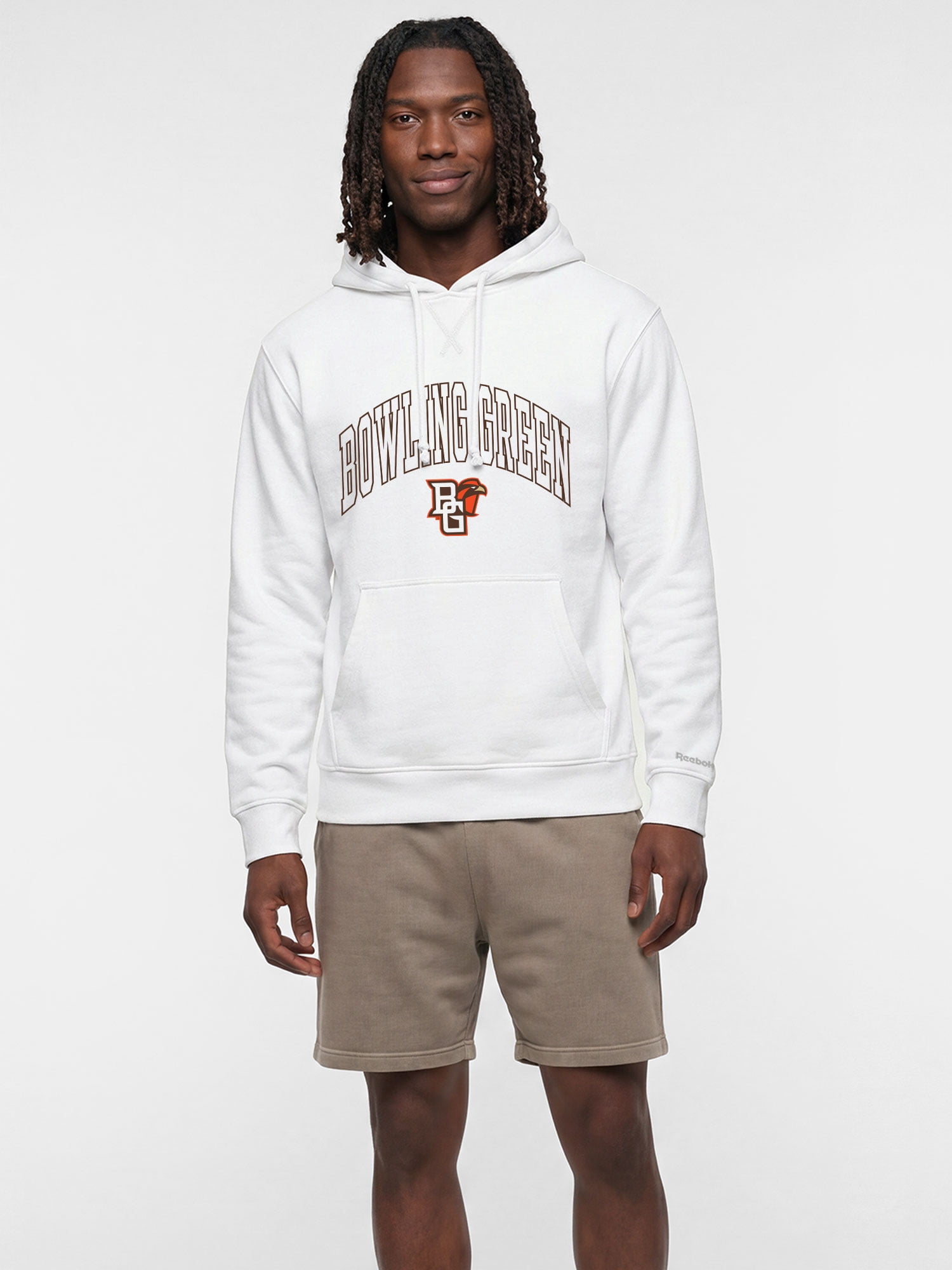 Bowling Green State Falcons Reebok Mens White Hooded Sweatshirt