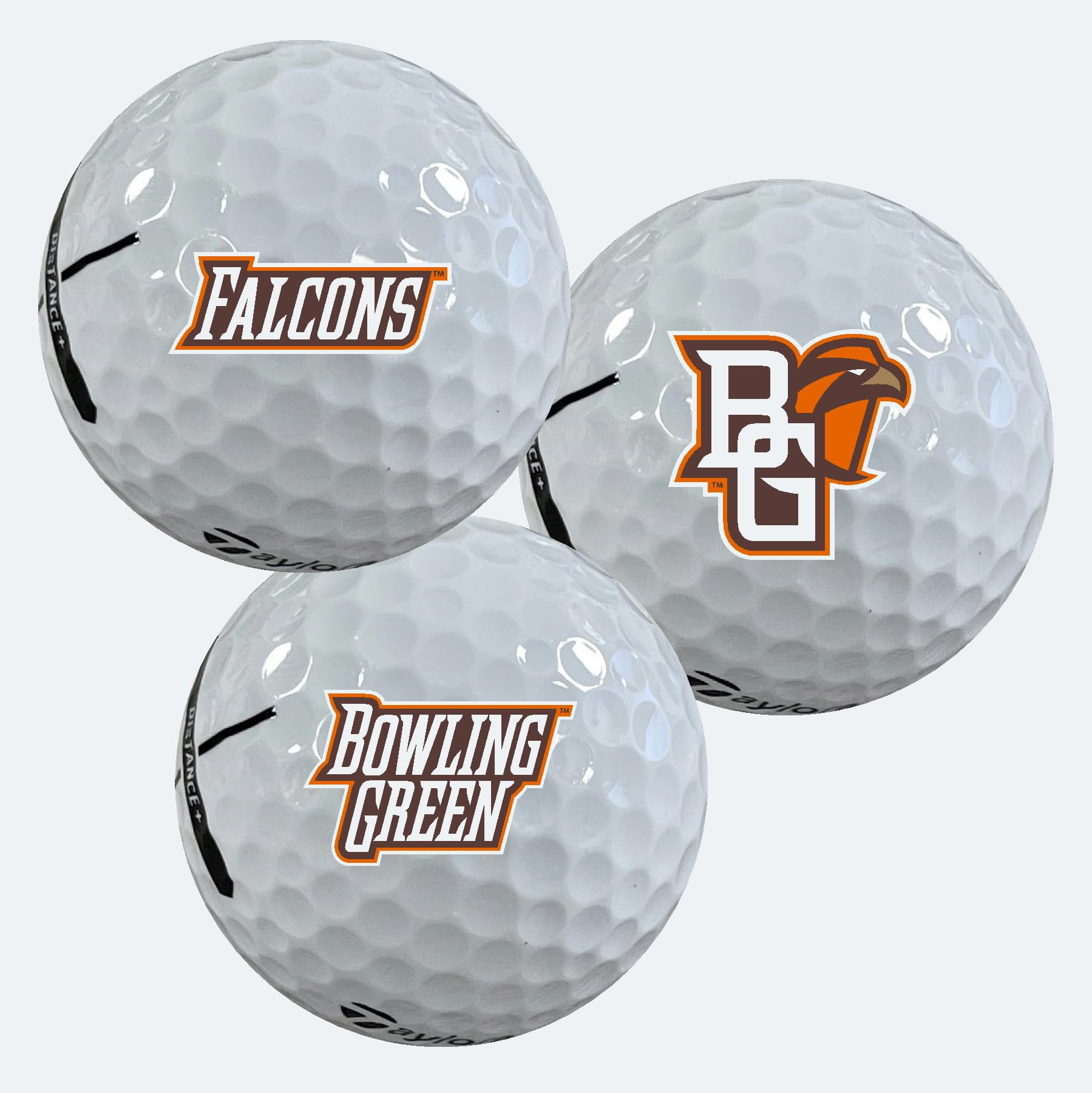 Bowling Green State University Falcons Logo Edition Taylormade Distance+ Golf Balls 12-Pack (Dozen)