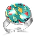 thumbnail image 1 of Bowling Handmade Stainless Steel Statement Ring with Unique Pattern and Adjustable Size in Gift Box - Suitable for Different Occasions - Jewelry, 1 of 5