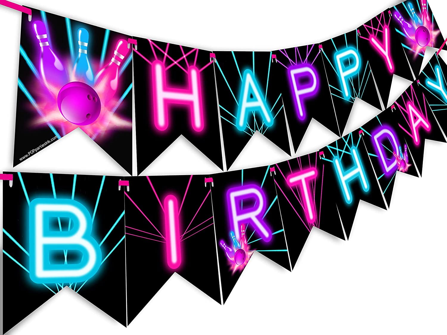 Bowling Happy Birthday Banner: Party Decorations for Bowling