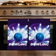 Bowling Kitchen Towels Set of 4, Modern Minimalist Funny Balls Blue ...