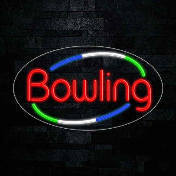 Bowling LED Neon Sign 28"L x 16"H #34573