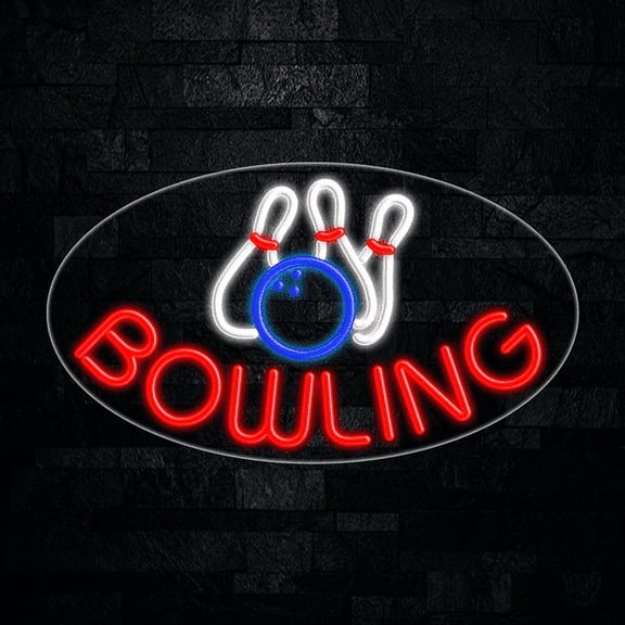 Bowling LED Neon Sign 28"L x 16"H #34574