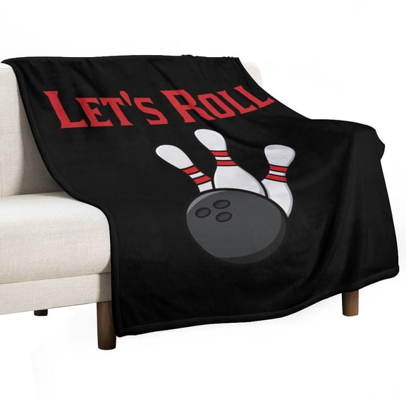 Bowling Let's Roll Super Soft Blanket Flannel Throw Blanket Flannel Microfiber Blankets for Couch Bed Sofa Fluffy and Warm 50"x60"