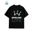 thumbnail image 1 of Bowling Life Tee men's 180G 100% Cotton black Vintage Unisex Shirt Short Sleeve tshirts Fashion Unisex Shirt Graphic Tee tshirts Trendy Unisex Shirt Graphic Tee tshirts, 1 of 7