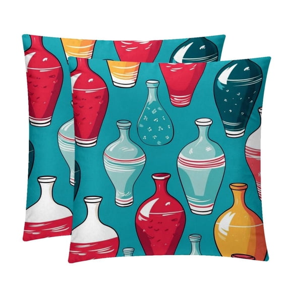 Bowling Luxurious Velvet Pillow Covers Inserts Set with Unique Patterns - 16x16, 18x18, 20x20 Inches - 2 Pack Decorative Throw Pillow Covers for Home Decor and More