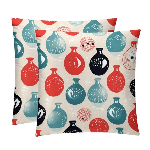 Bowling Luxurious Velvet Throw Pillow Covers - Set of 2 - Unique Patterns, 16x16, 18x18, 20x20 Inches - Bed Pillow Decor for Home for All Occasions