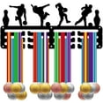 thumbnail image 1 of Bowling Medal Hanger Display Medal Holder Rack Sports Frame Hooks Wall Mount Small Iron Metal Medal Hangers Organizer for Hanging Over 40 Medals Bowling Athlete Medalist 11.4 x 5.1Inch, 1 of 7