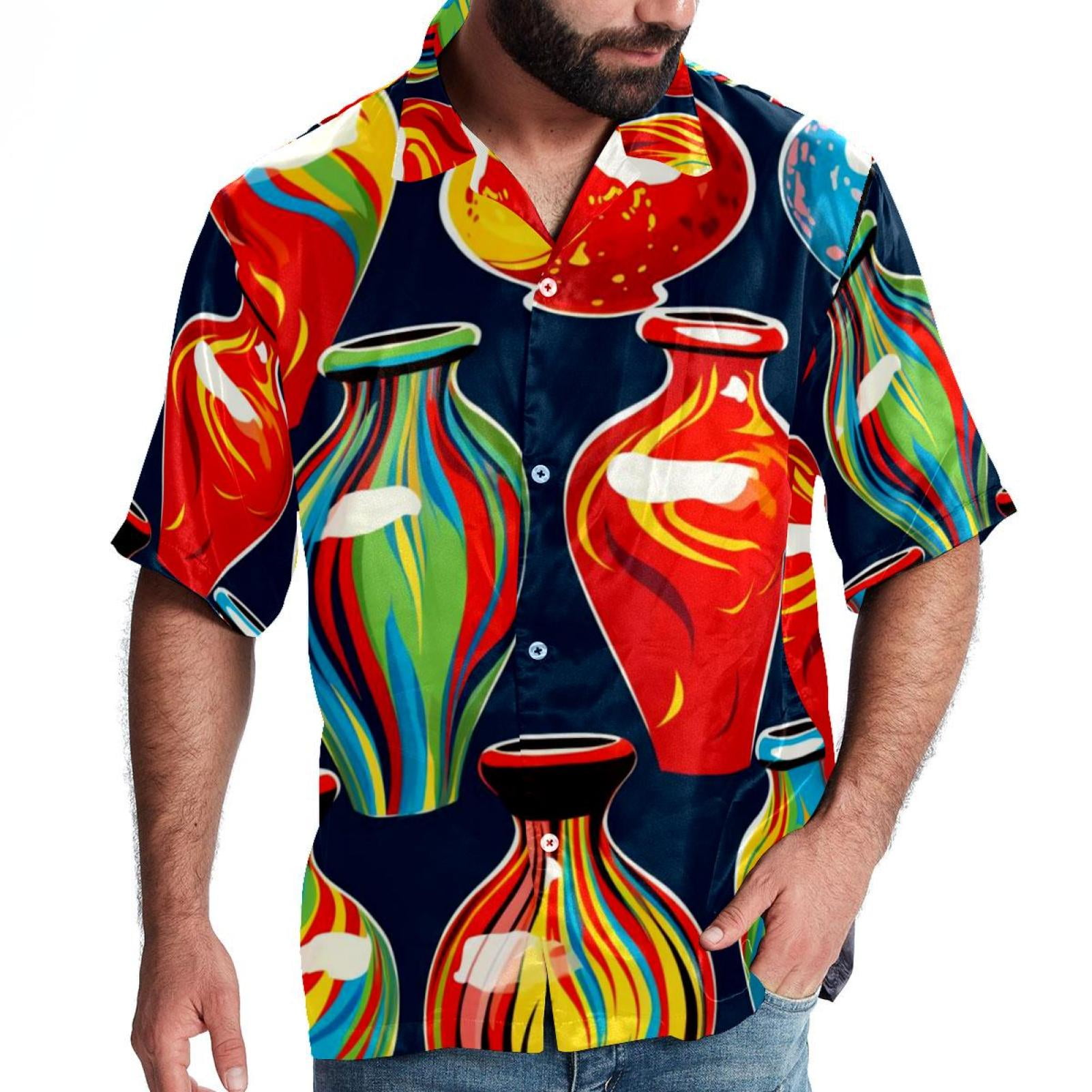 Bowling Men's Short Sleeve Button Down Casual Beach Printed Shirts ...