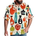 thumbnail image 1 of Bowling Men's Short Sleeve Casual Printed Button Down Beach Shirt - Summer Hawaiian Top, 1 of 6