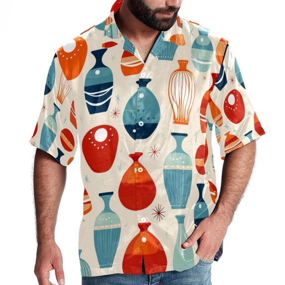 Bowling Men's Short Sleeve Hawaiian Beach Shirt Casual Printed Button Down Summer Unisex Casual Shirt