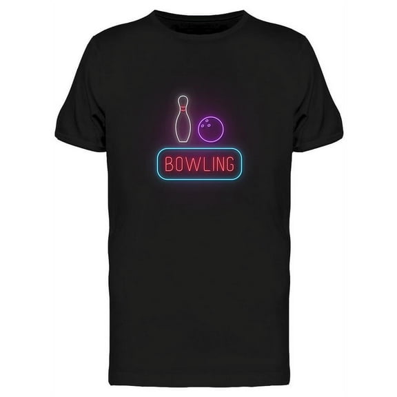 Bowling Neon Sign T-Shirt Men -Image by Shutterstock, Male Large