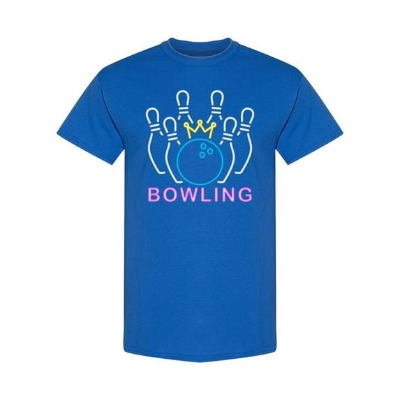 Bowling Neon T-Shirt Men -SPIdeals Designs, Male XX-Large