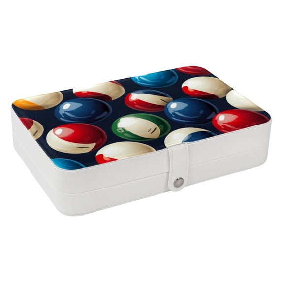 Bowling PU Leather Earring Organizer with Removable Compartment - Portable Jewelry Stand, Bracelet Holder, Display Case