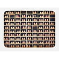 thumbnail image 1 of Bowling Party Bath Mat, Collection of Bowling Shoes in Their Rack Vintage Style Print, Non-Slip Plush Mat Bathroom Kitchen Laundry Room Decor, 29.5 X 17.5 Inches, Pale Yellow Red Black, Ambesonne, 1 of 2