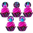 Bowling Party Cupcake Decorations Kit 24 Toppers & Wrappers for