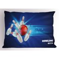 thumbnail image 1 of Bowling Party Pillow Sham Bowling Strike Image Red Ball and Classical Pins in Vivid Composition, Decorative Standard King Size Printed Pillowcase, 36 X 20 Inches, Red Aqua Blue, by Ambesonne, 1 of 2