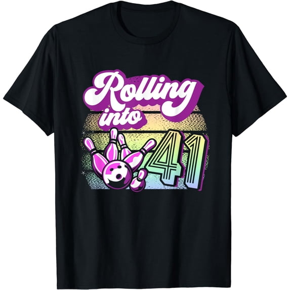 Bowling Party Rolling into 41 Bowling Birthday T-Shirt
