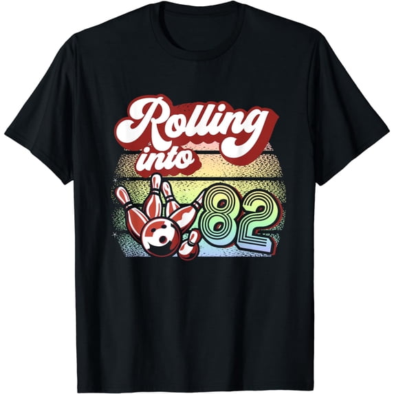 Bowling Party Rolling into 82 Bowling Birthday T-Shirt