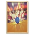 thumbnail image 1 of Bowling Party Wall Art with Frame, Spread Skittles Blue Ball on a Wooden Floor Moment of Crash Themed Print, Printed Fabric Poster for Bathroom Living Room Dorms, 23" x 35", Multicolor, by Ambesonne, 1 of 2