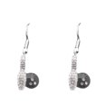 thumbnail image 1 of Bowling Pin And Ball Crystal Charm On Silver Plated French Hook Earrings, 1 of 1