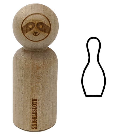 Bowling Pin Outline Rubber Stamp for Scrapbooking Crafting Stamping - Small 3/4 Inch