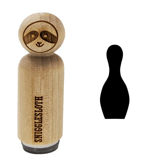 Bowling Pin Solid Rubber Stamp for Scrapbooking Crafting Stamping - Medium 1 Inch