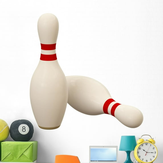 Bowling Pin Wall Decal by Wallmonkeys Peel and Stick Graphic (48 in W x 32 in H) WM154735